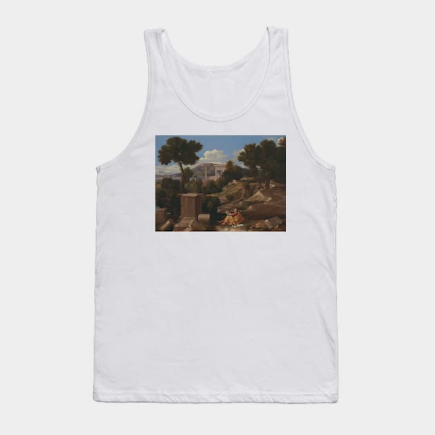 Landscape with Saint John on Patmos by Nicolas Poussin Tank Top by Classic Art Stall